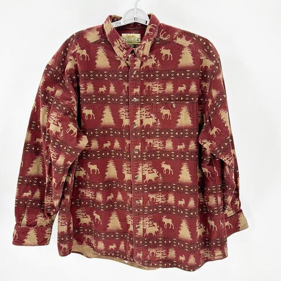 CABELA'S Vintage Deerskin Soft Chamois button down deer forest cabin winter warm - Picture 1 of 9